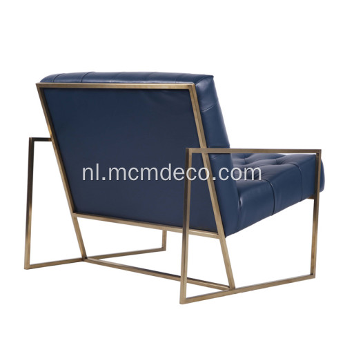 Dunne, roestvrijstalen frame getuft zitlounge stoel